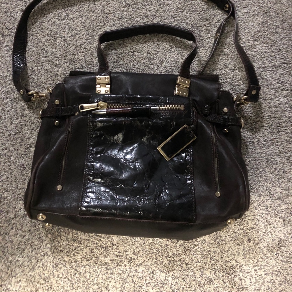 Gryson dark brown leather satchel